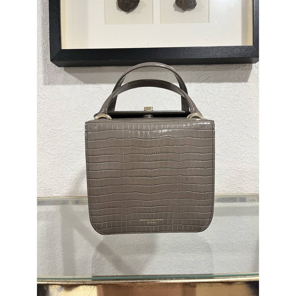 Aspinal Of London Gigi Crocodile Embossed Leather Bag